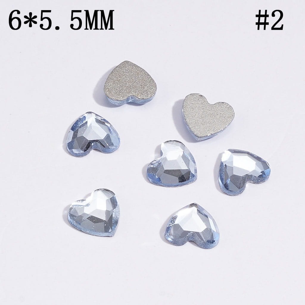DIY Mini Heart Rhinestones for Beads, Jewelry Accessories, 6*5.5MM, Multi-Color