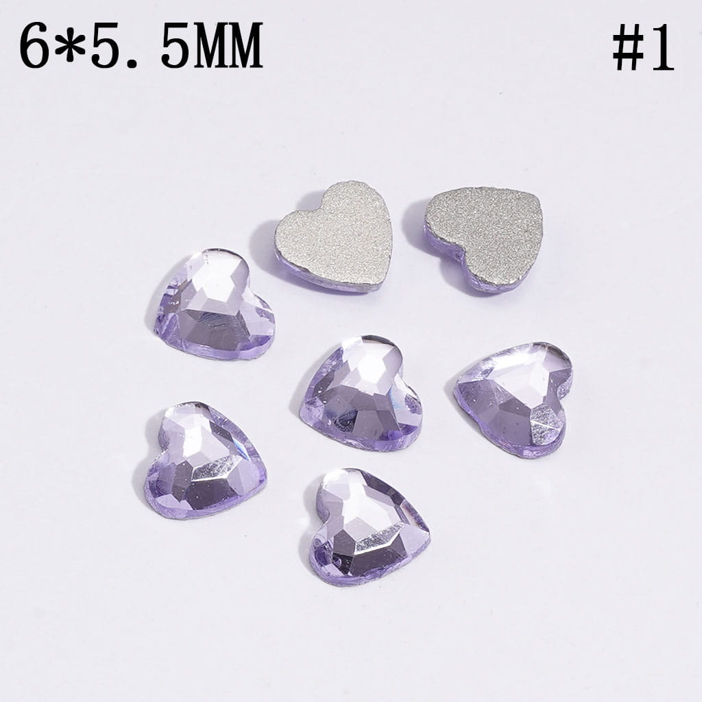 DIY Mini Heart Rhinestones for Beads, Jewelry Accessories, 6*5.5MM, Multi-Color
