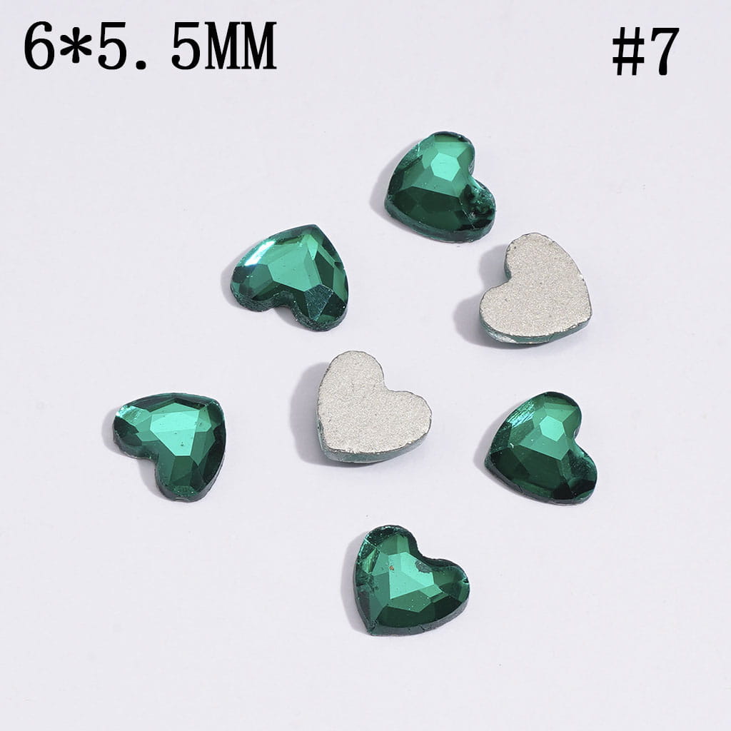 DIY Mini Heart Rhinestones for Beads, Jewelry Accessories, 6*5.5MM, Multi-Color
