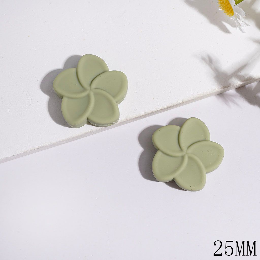Silicone Focal Beads Five Petaled Flower Series, 25MM Assorted Colors