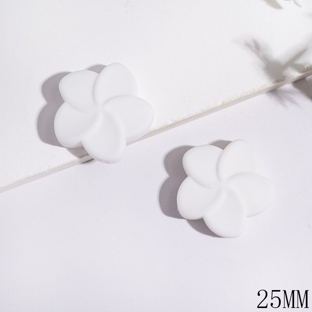 Silicone Focal Beads Five Petaled Flower Series, 25MM Assorted Colors