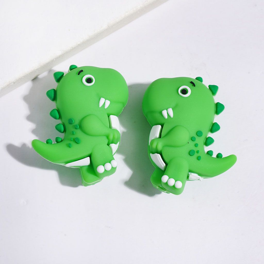 3D Cute Tyrannosaurus Silicone Focal Beads, 27*30MM, Multi-Color