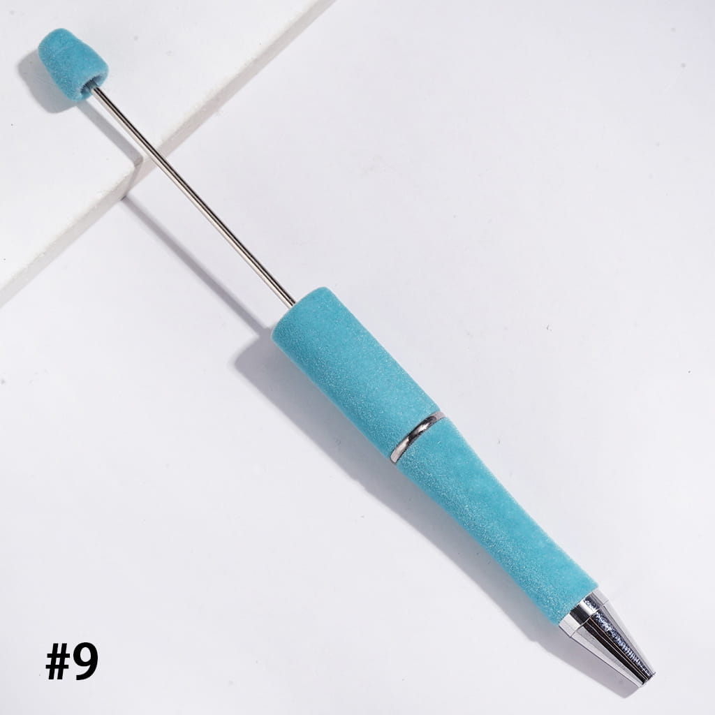 Handcrafted Velvety Soft Flocked Fluffy Beadable Pens, Multi-Color
