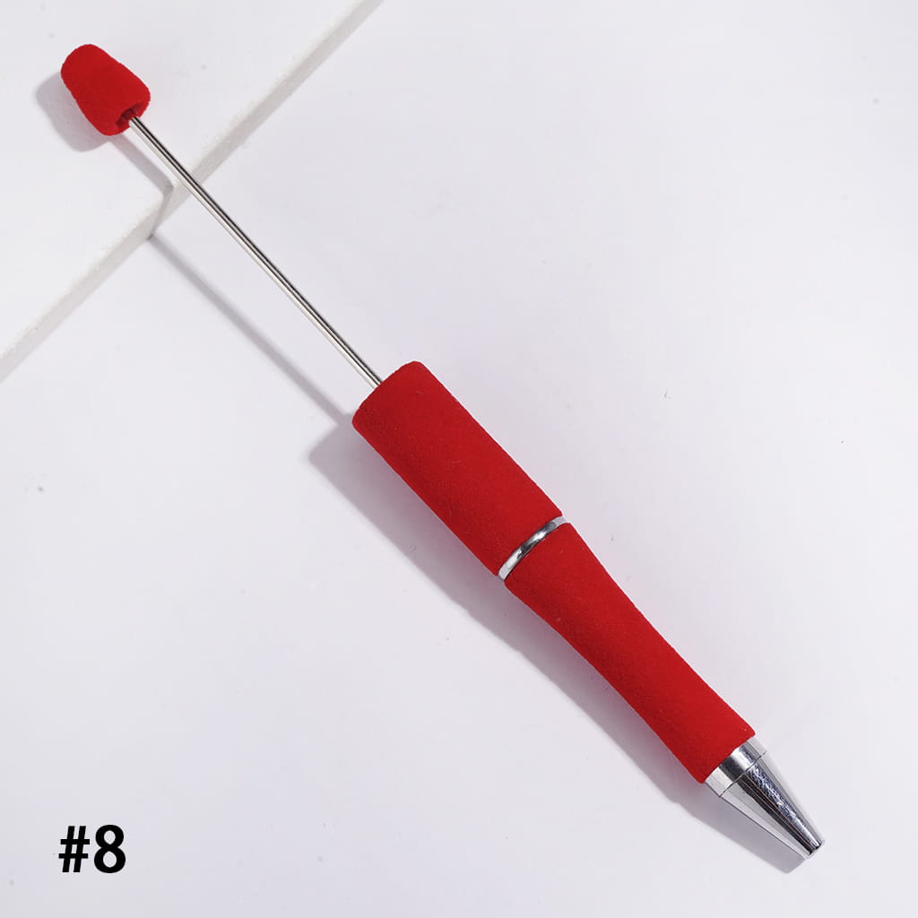 Handcrafted Velvety Soft Flocked Fluffy Beadable Pens, Multi-Color