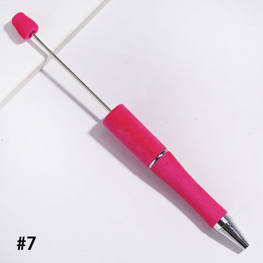 Handcrafted Velvety Soft Flocked Fluffy Beadable Pens, Multi-Color