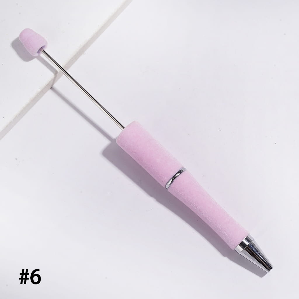 Handcrafted Velvety Soft Flocked Fluffy Beadable Pens, Multi-Color