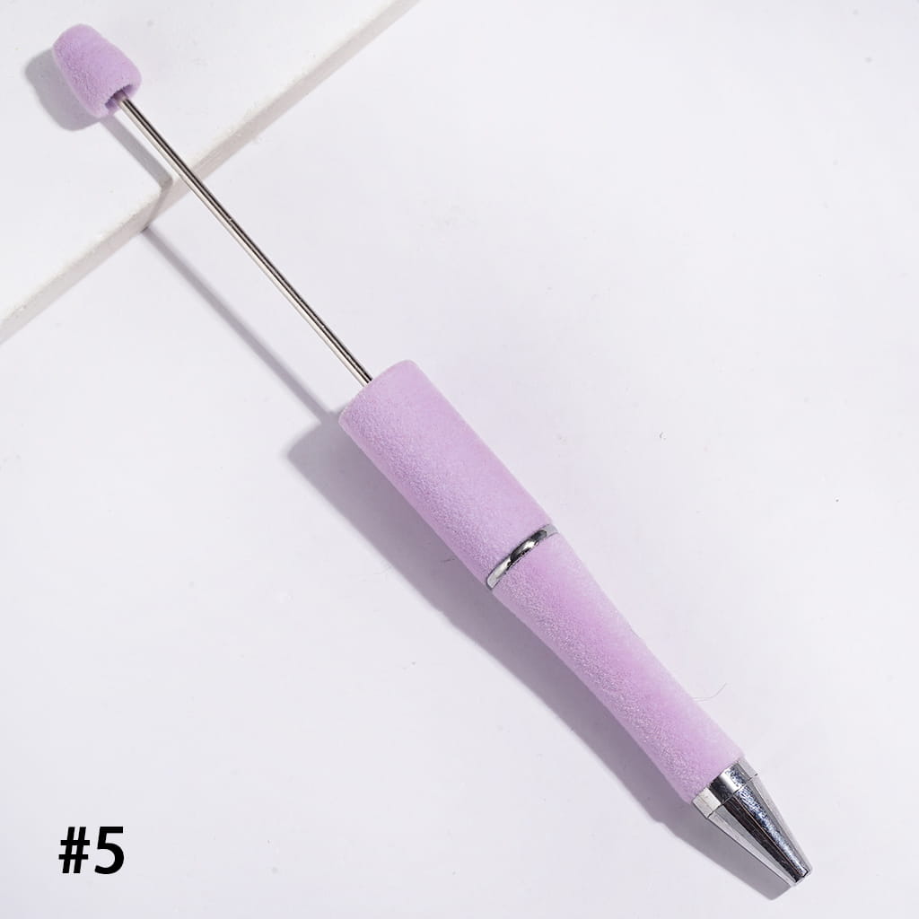 Handcrafted Velvety Soft Flocked Fluffy Beadable Pens, Multi-Color