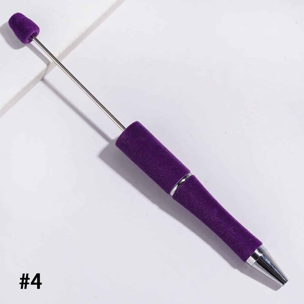 Handcrafted Velvety Soft Flocked Fluffy Beadable Pens, Multi-Color
