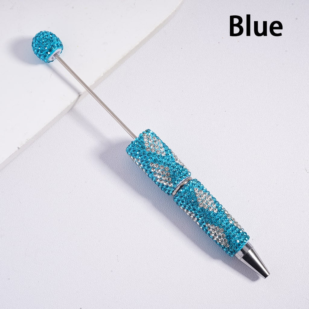 Rhombus-Shaped Multi-Color Clear Rhinestone Beadable Clay Pens Random Mix