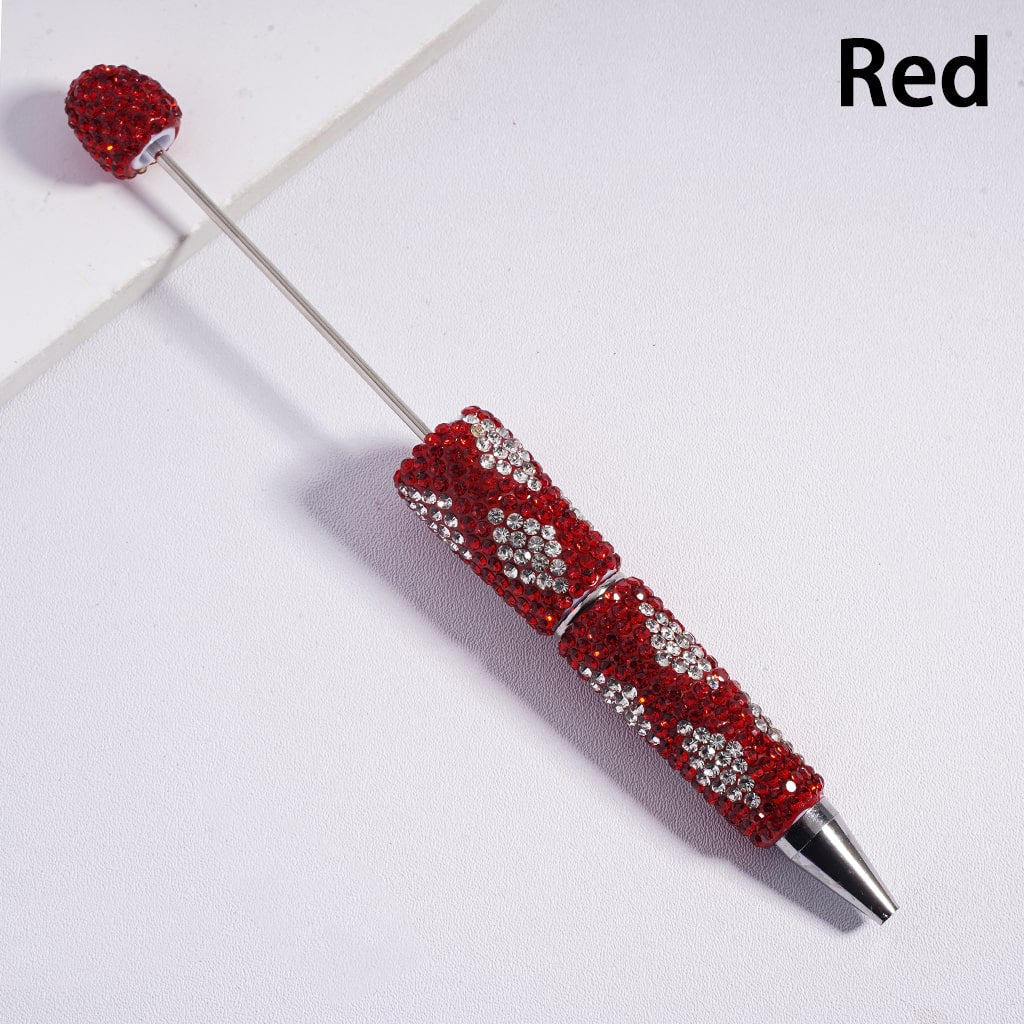 Rhombus-Shaped Multi-Color Clear Rhinestone Beadable Clay Pens Random Mix