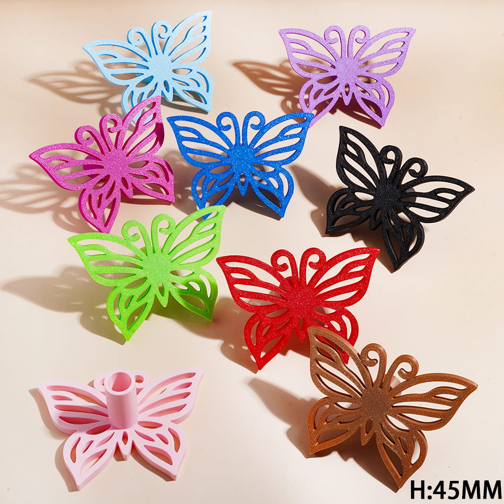 3D Printed PLA Adorable Butterfly Pen Holder, Single-Hole Desktop Stand & Craft Tool Organizer for Pens, Tweezers & Embroidery Needles, 45MM, Multi-Color, Random Mix