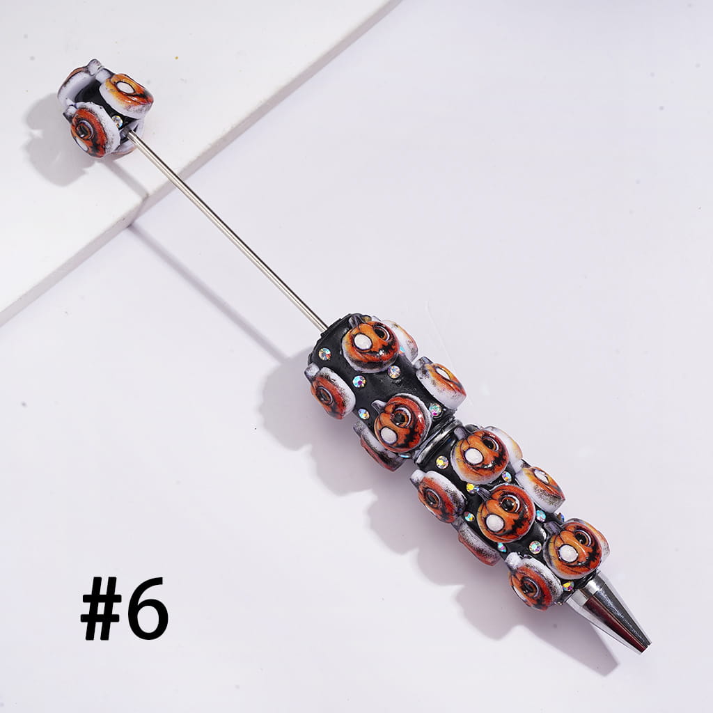 Beadable Clay Pen w Black Base Halloween Theme Series & Rhinestones, Assorted Style