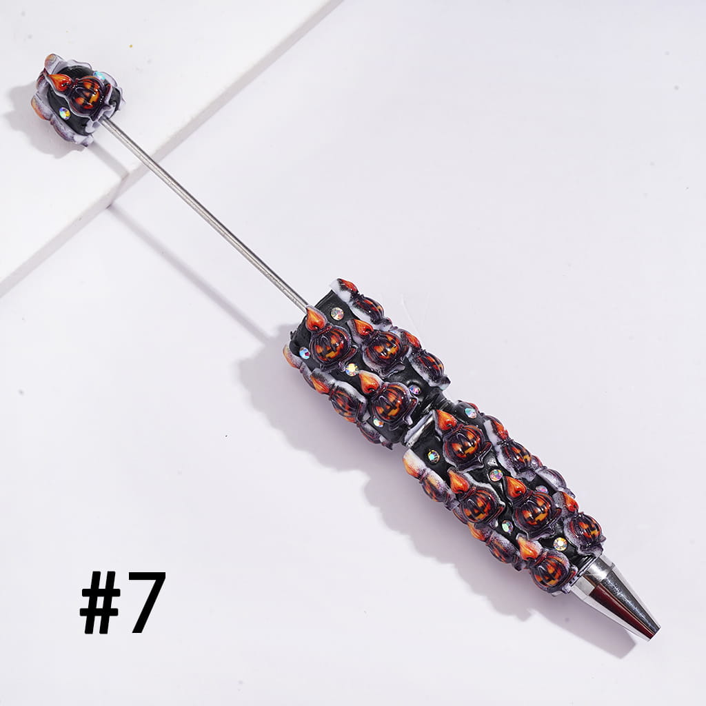 Beadable Clay Pen w Black Base Halloween Theme Series & Rhinestones, Assorted Style