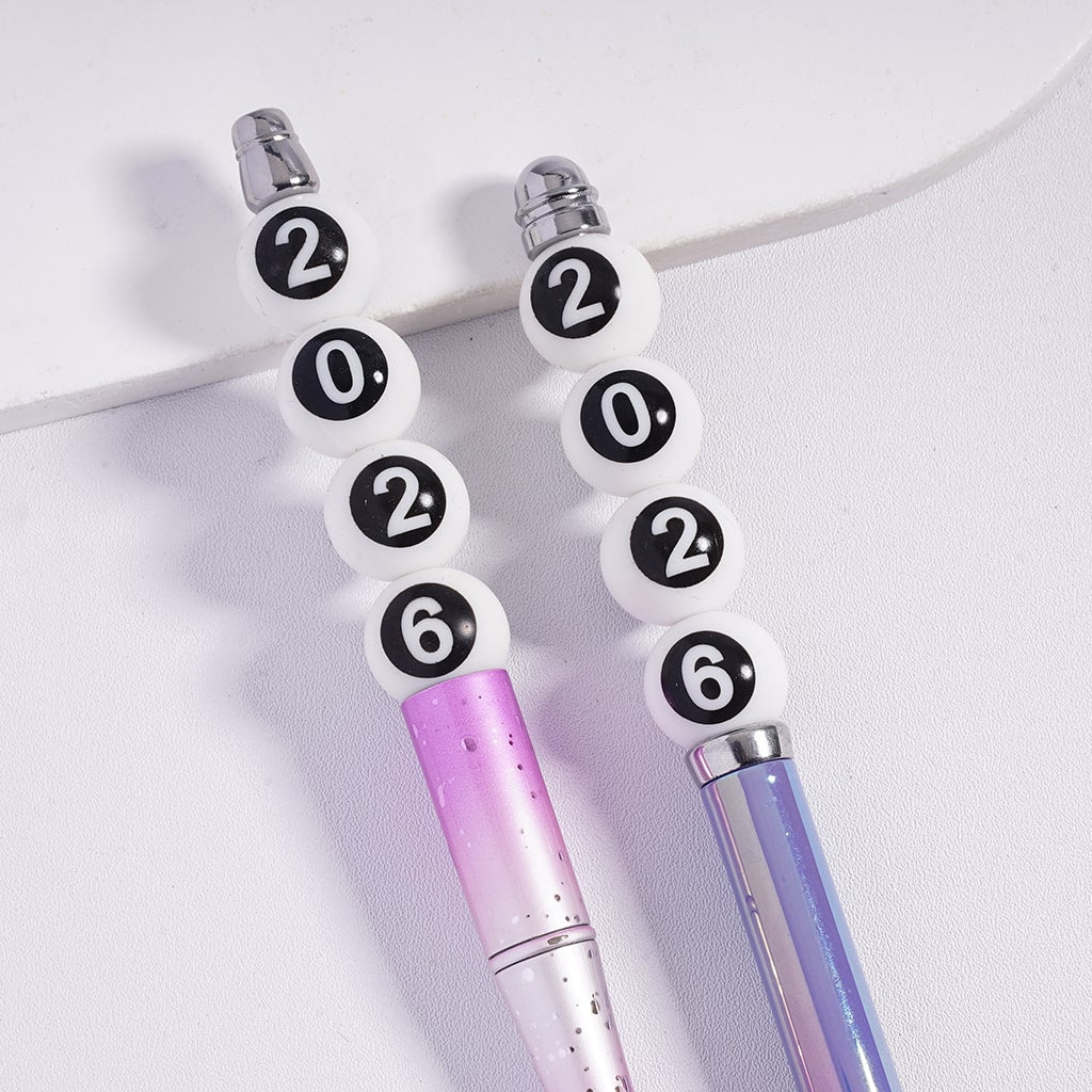 Numbers to Write 2026- Silicone Printed Beads