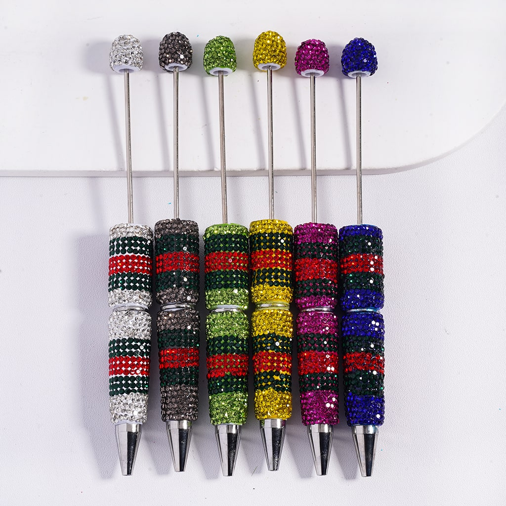 Fully Covered Sparkle Multi‑Color Dazzling Shiny Rhinestone Clay Beadable Pen Random Mix