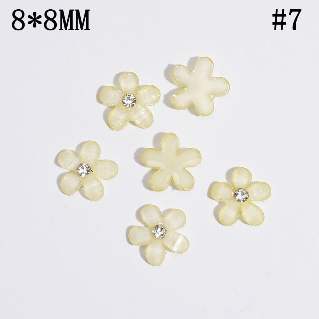 Five-Petaled Flower with Clear Rhinestone and Glitter Can DIY For Flower Pen & Beads, Jewelry Accessories, Multi-Color (There will be Color Differences)