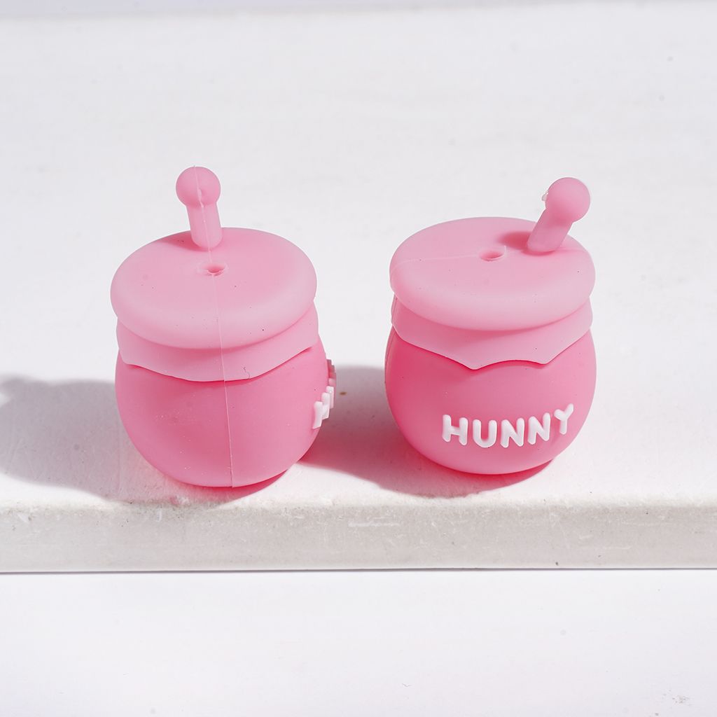 3D Sweet Honey Jar in Assorted Color Silicone Focal Beads, 21*20MM