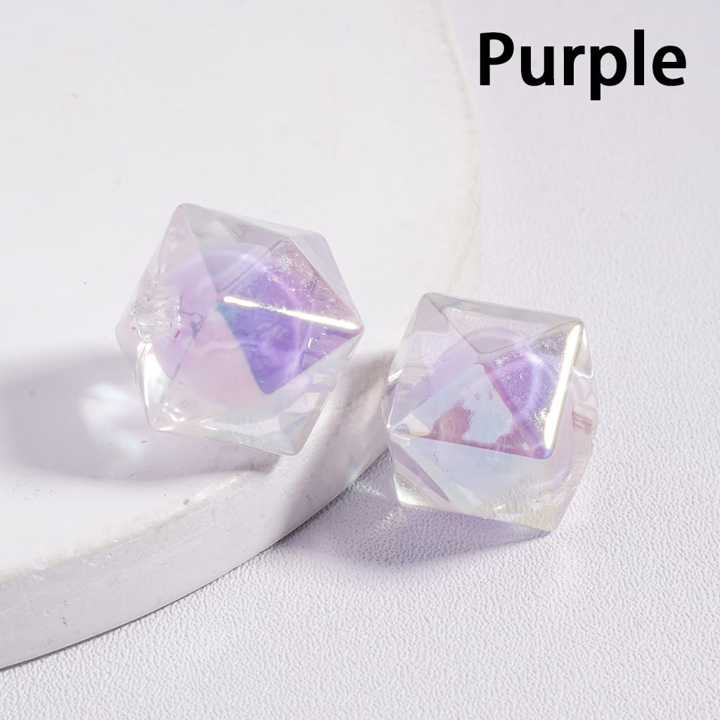 UV Finish Clear Hexagon Shape Double Layer Acrylic Beads, 16mm,TT