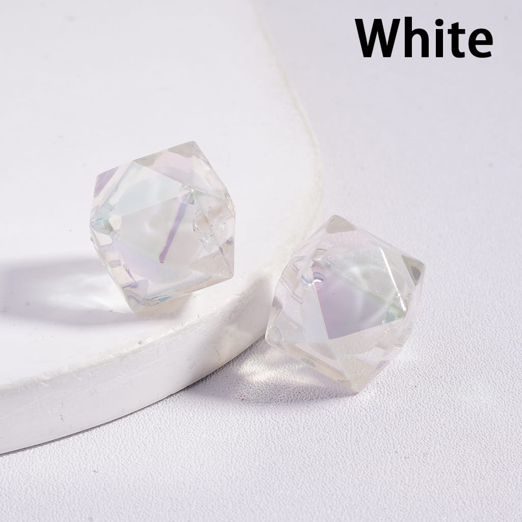 UV Finish Clear Hexagon Shape Double Layer Acrylic Beads, 16mm,TT