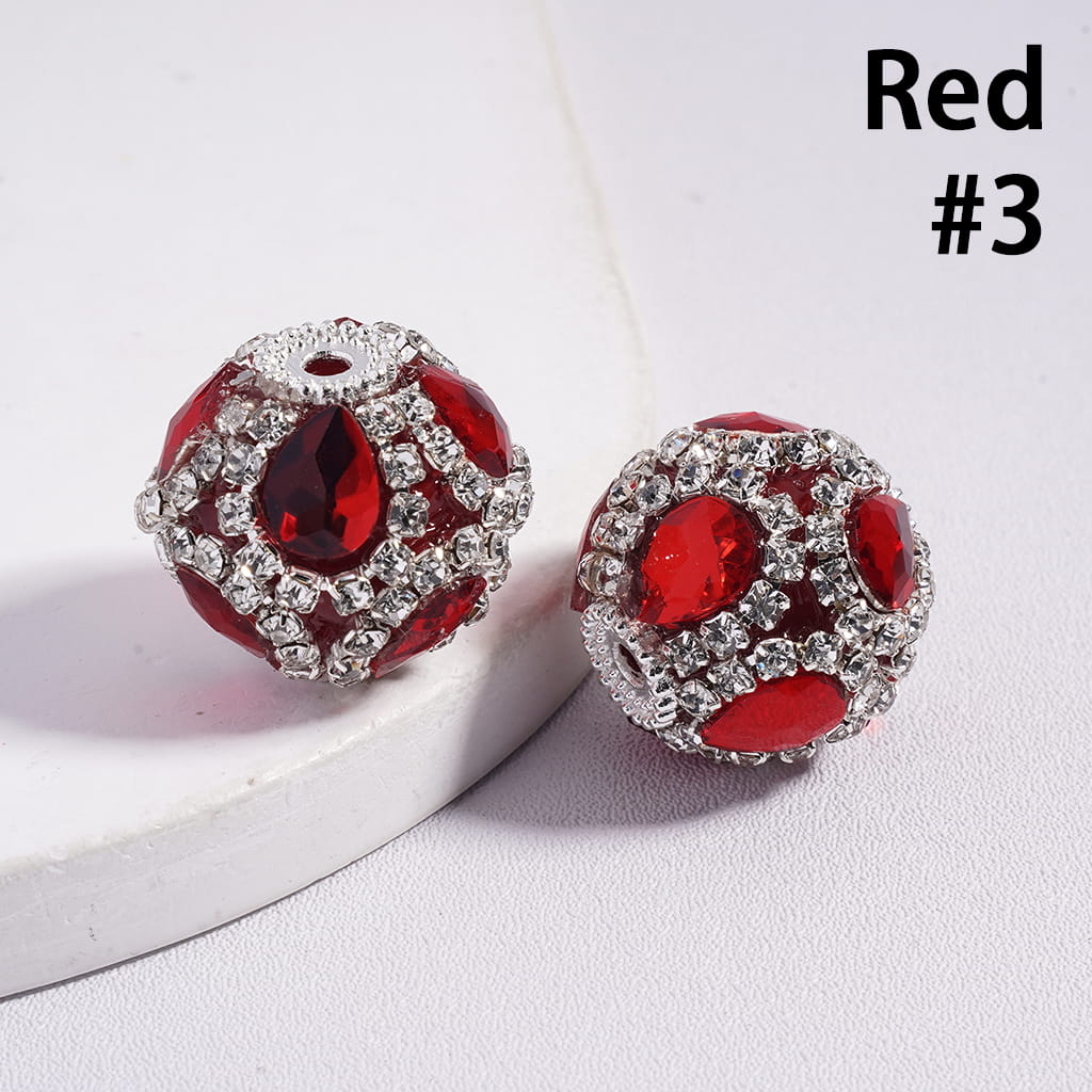 Water Drop Shape Multi‑Color Acrylic Beads with Clear Rhinestone Chain 20MM