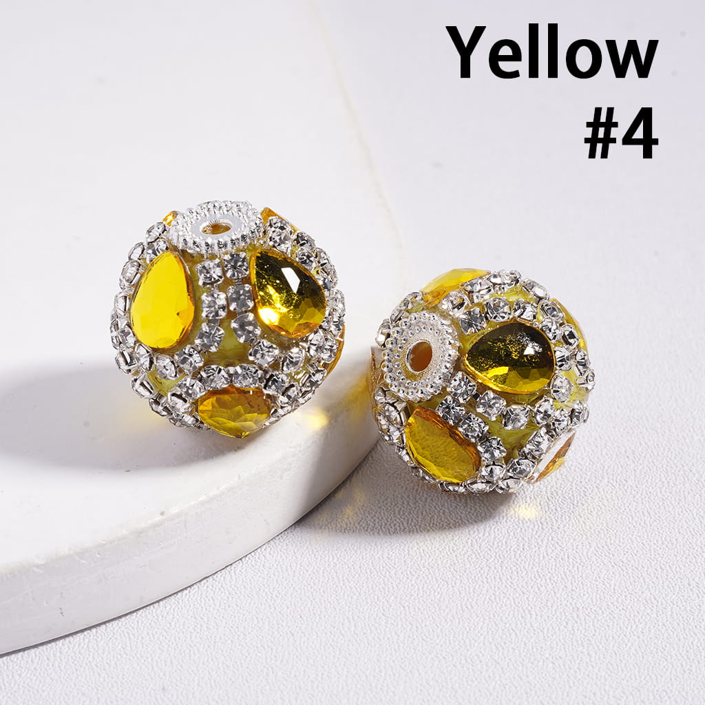Water Drop Shape Multi‑Color Acrylic Beads with Clear Rhinestone Chain 20MM