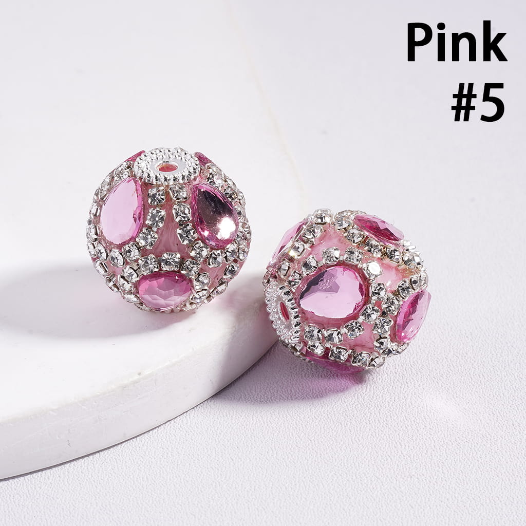 Water Drop Shape Multi‑Color Acrylic Beads with Clear Rhinestone Chain 20MM