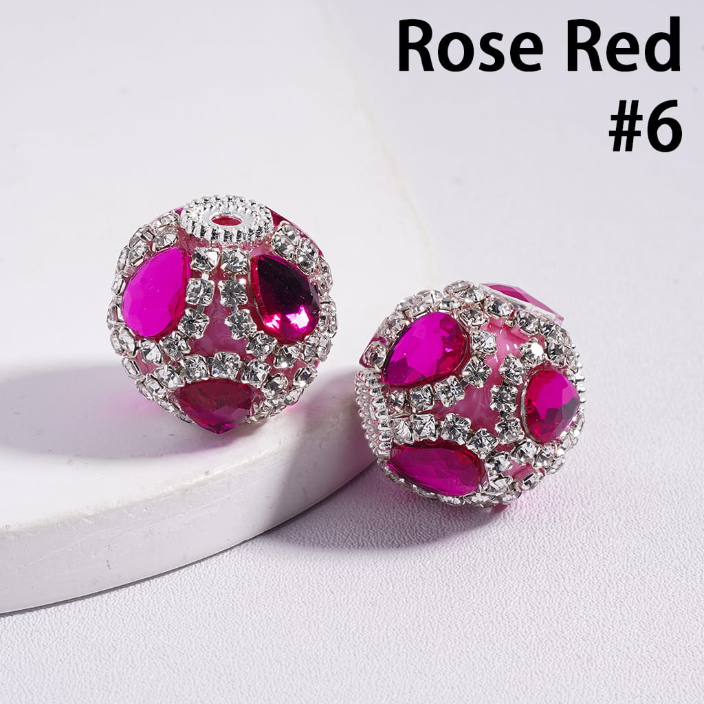 Water Drop Shape Multi‑Color Acrylic Beads with Clear Rhinestone Chain 20MM