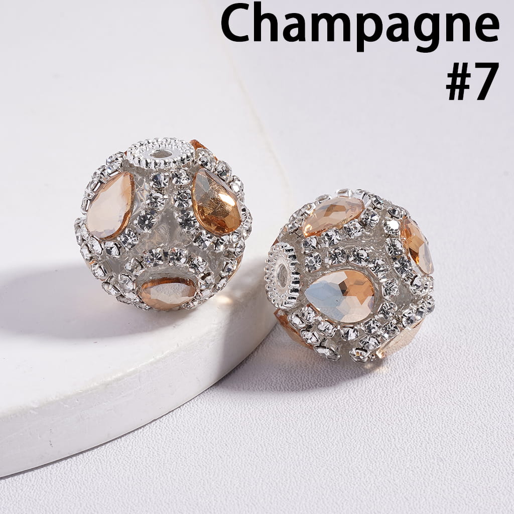 Water Drop Shape Multi‑Color Acrylic Beads with Clear Rhinestone Chain 20MM