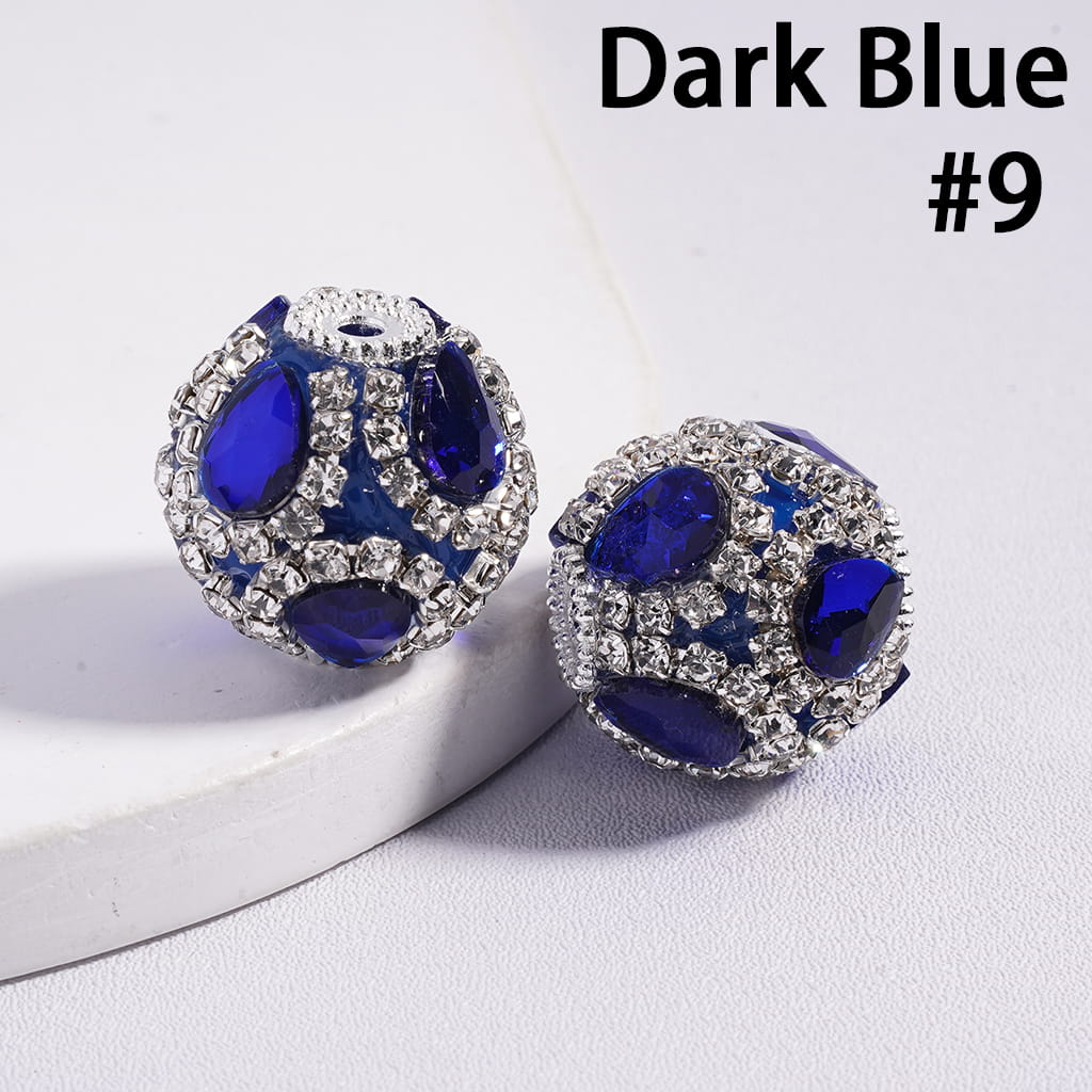 Water Drop Shape Multi‑Color Acrylic Beads with Clear Rhinestone Chain 20MM