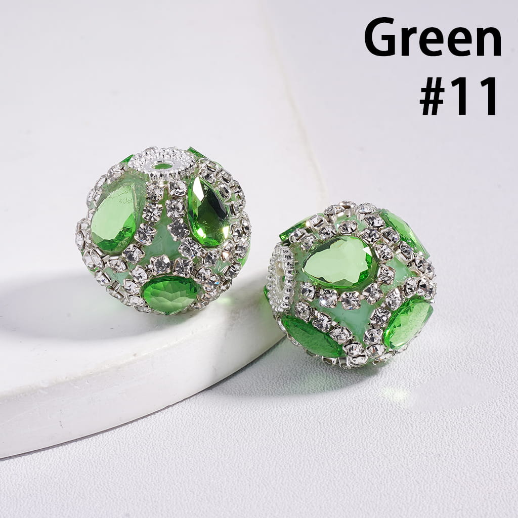 Water Drop Shape Multi‑Color Acrylic Beads with Clear Rhinestone Chain 20MM