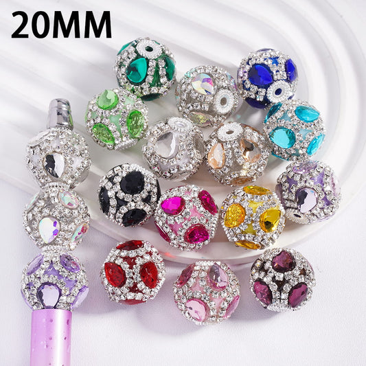 Water Drop Shape Multi‑Color Acrylic Beads with Clear Rhinestone Chain 20MM