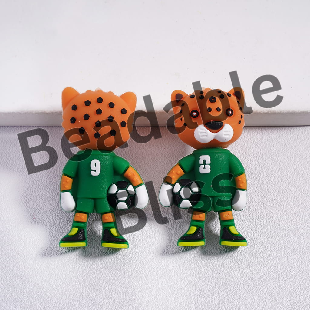 Silicone Focal Beads 3D the 2026 World Cup Mascot, Elk and Bald Eagle and Jaguar in Animal Character