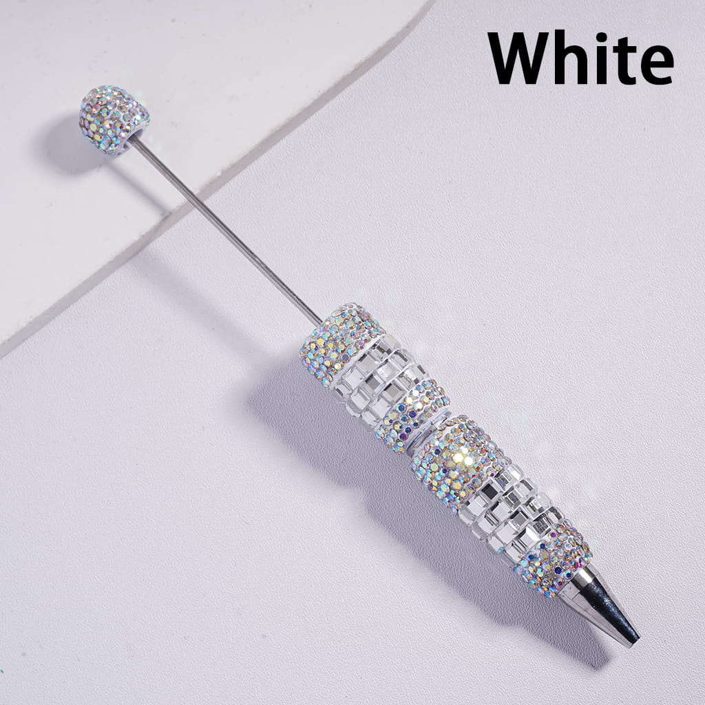 Sparkling Beadable Clay Pens with Square AB Rhinestones Covered the Entire Pen Random Mix