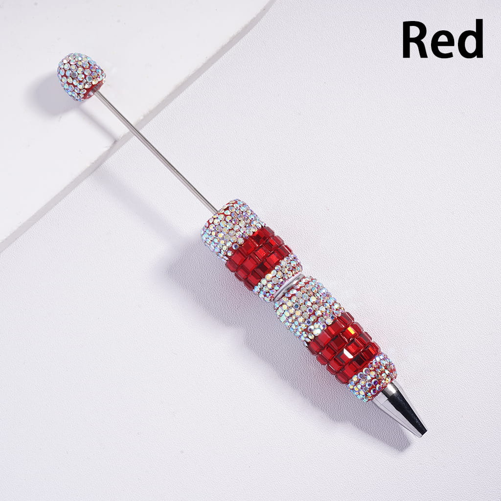 Sparkling Beadable Clay Pens with Square AB Rhinestones Covered the Entire Pen Random Mix