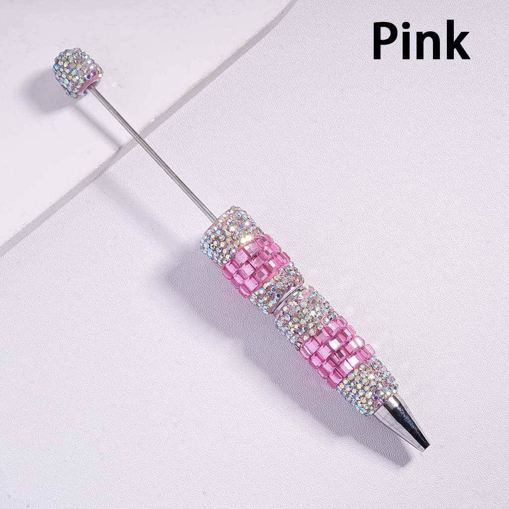 Sparkling Beadable Clay Pens with Square AB Rhinestones Covered the Entire Pen Random Mix