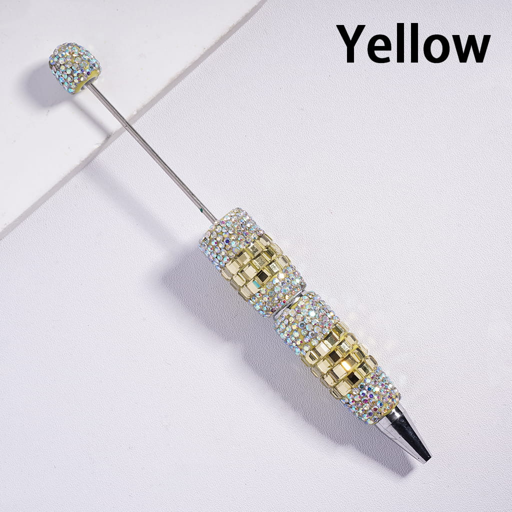 Sparkling Beadable Clay Pens with Square AB Rhinestones Covered the Entire Pen Random Mix