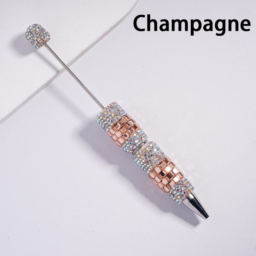 Sparkling Beadable Clay Pens with Square AB Rhinestones Covered the Entire Pen Random Mix
