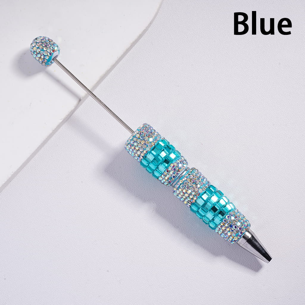 Sparkling Beadable Clay Pens with Square AB Rhinestones Covered the Entire Pen Random Mix