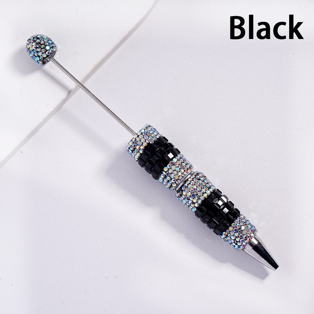 Sparkling Beadable Clay Pens with Square AB Rhinestones Covered the Entire Pen Random Mix