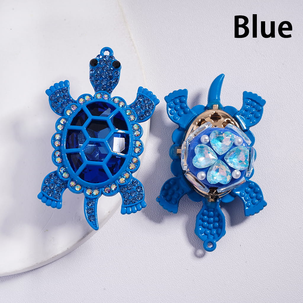 Statement Clay Beads with Tortoise Pendant, White Pearls & Sparkling Rhinestones 37*61MM Random Mix