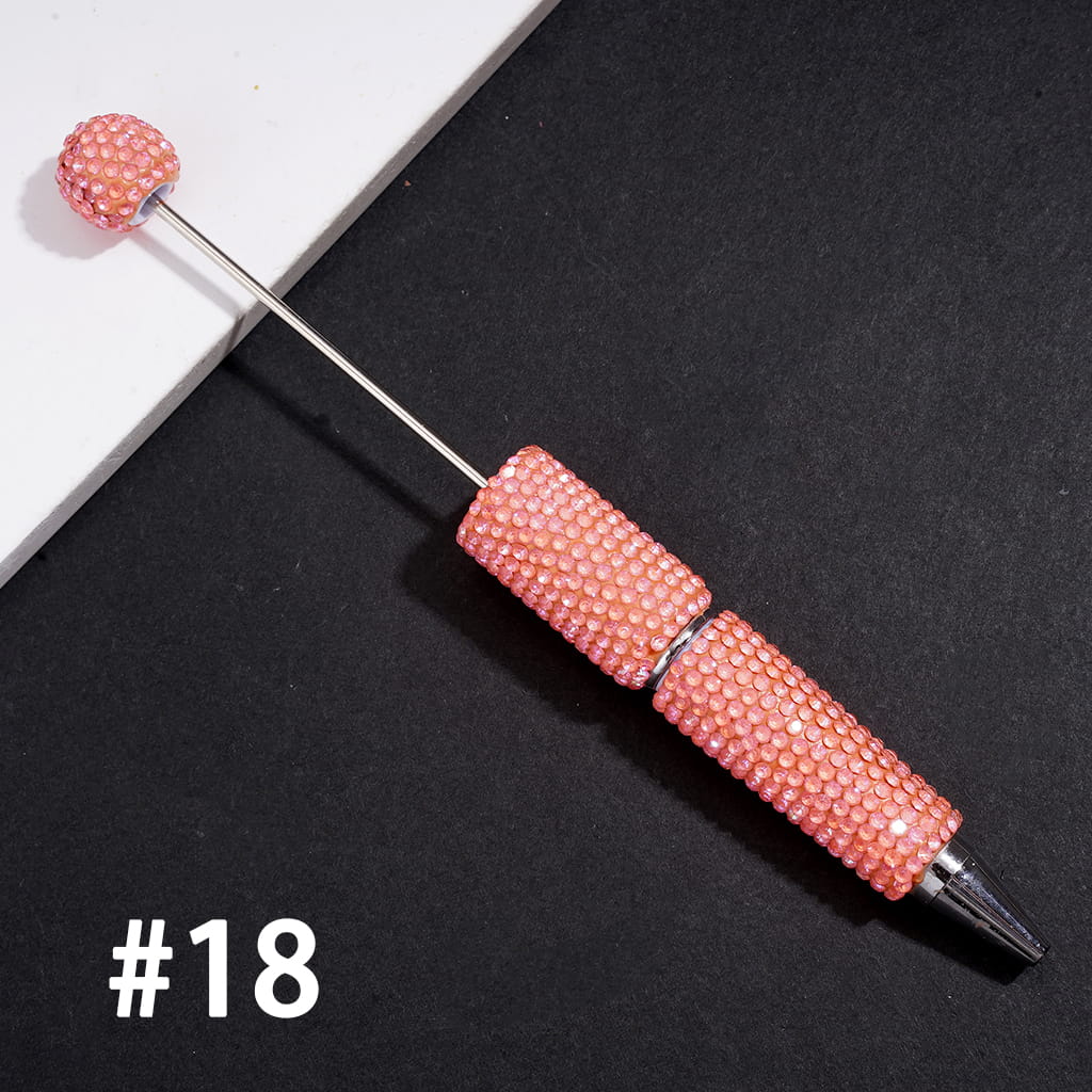 Beadable Clay Pens w Sparkling Rhinestones in UV Coating Process Covered the Entire Pens, Multi-Color (Please Read the Description)