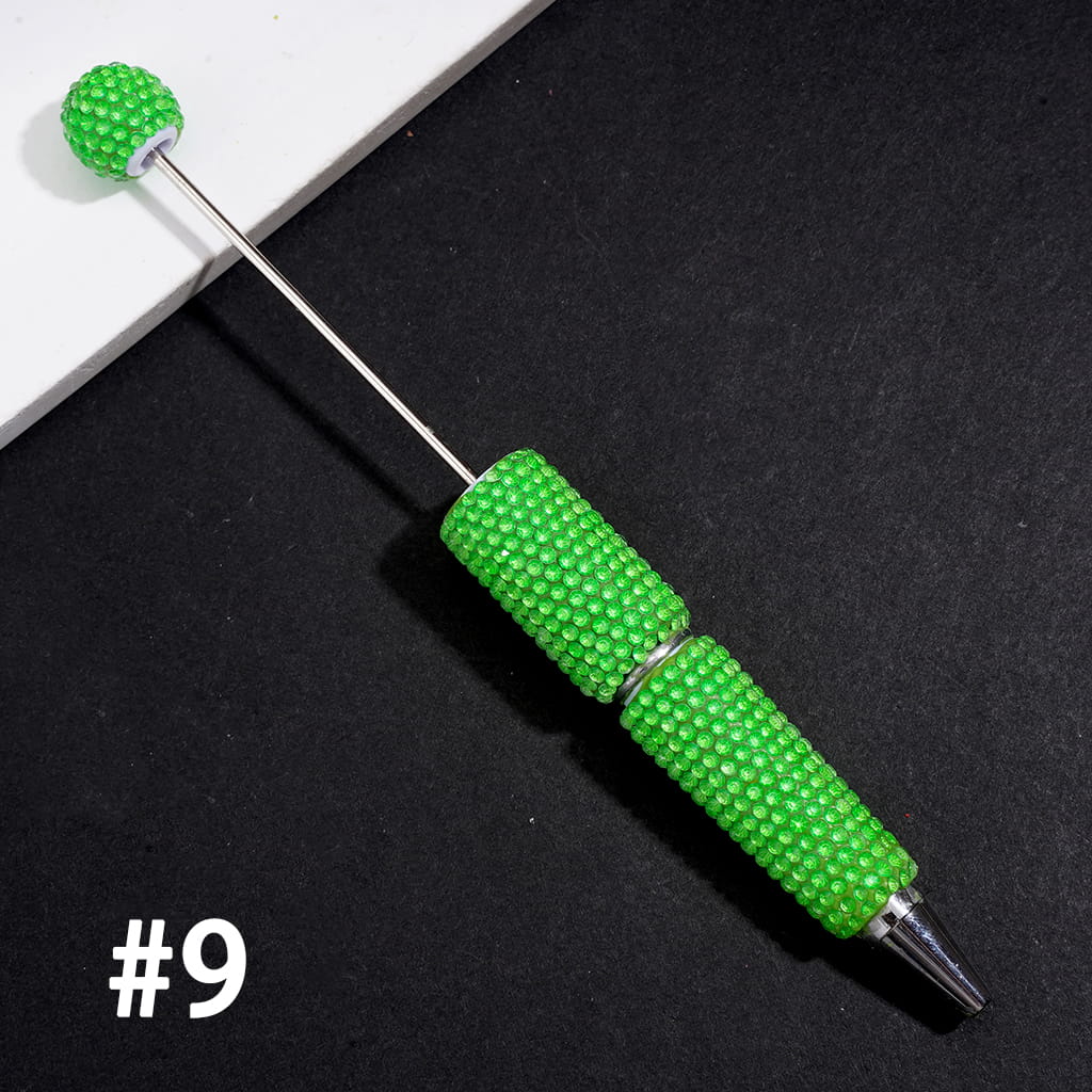 Beadable Clay Pens w Sparkling Rhinestones in UV Coating Process Covered the Entire Pens, Multi-Color (Please Read the Description)