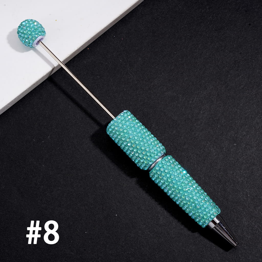Beadable Clay Pens w Sparkling Rhinestones in UV Coating Process Covered the Entire Pens, Multi-Color (Please Read the Description)
