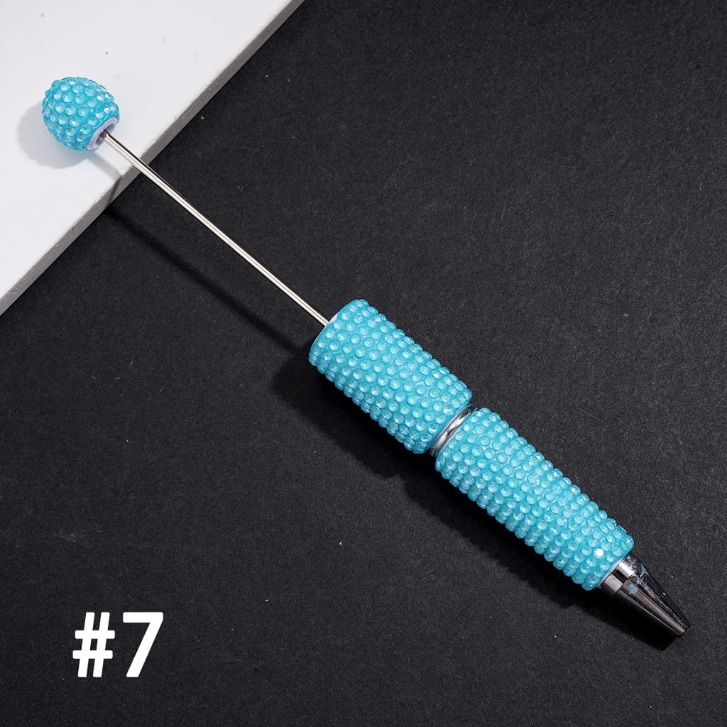 Beadable Clay Pens w Sparkling Rhinestones in UV Coating Process Covered the Entire Pens, Multi-Color (Please Read the Description)