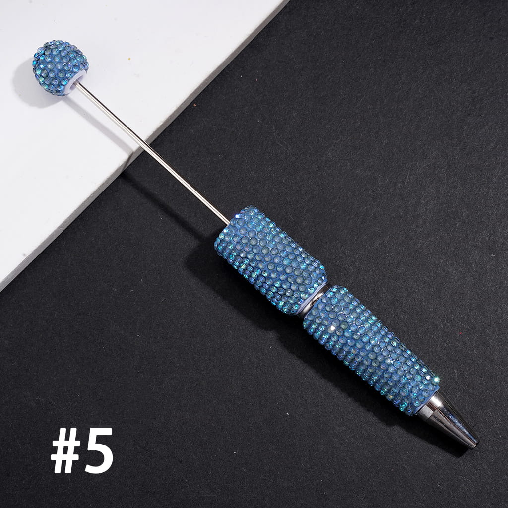 Beadable Clay Pens w Sparkling Rhinestones in UV Coating Process Covered the Entire Pens, Multi-Color (Please Read the Description)