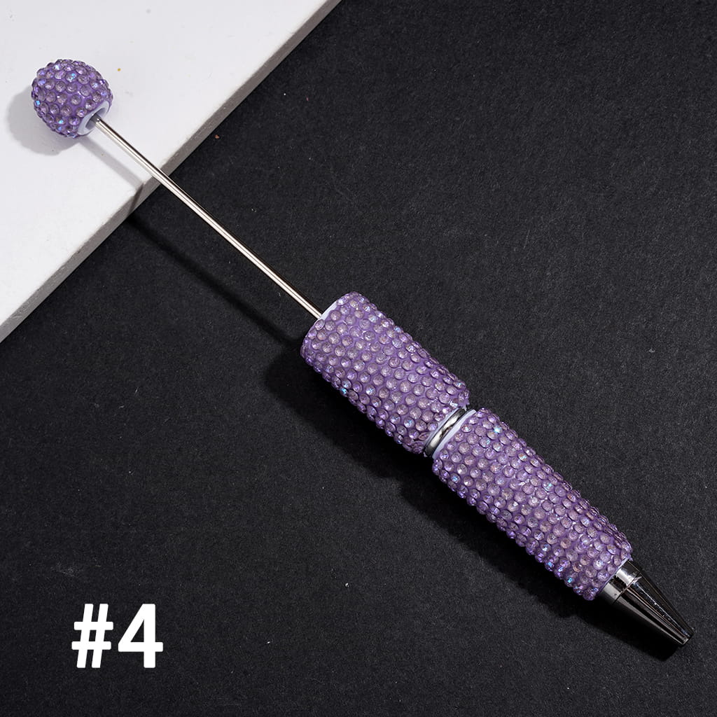 Beadable Clay Pens w Sparkling Rhinestones in UV Coating Process Covered the Entire Pens, Multi-Color (Please Read the Description)