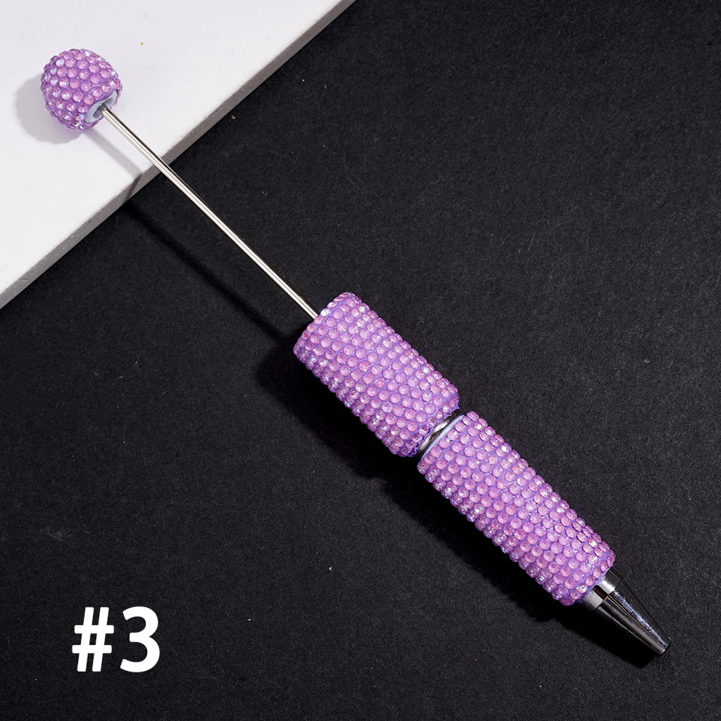 Beadable Clay Pens w Sparkling Rhinestones in UV Coating Process Covered the Entire Pens, Multi-Color (Please Read the Description)