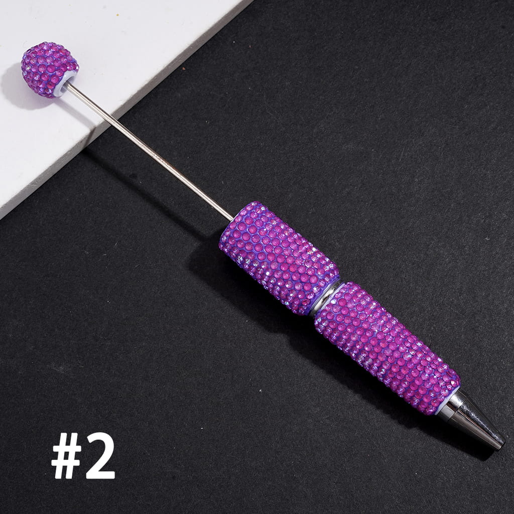 Beadable Clay Pens w Sparkling Rhinestones in UV Coating Process Covered the Entire Pens, Multi-Color (Please Read the Description)