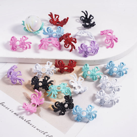 Solid Color Bead Cages with Bowtie 16mm Beads, Random Mix (They Fit 16MM Beads)