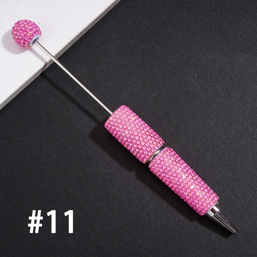 Beadable Clay Pens with Sparkling Iridescent Rhinestones Covering the Entire Pen, Multi-Color